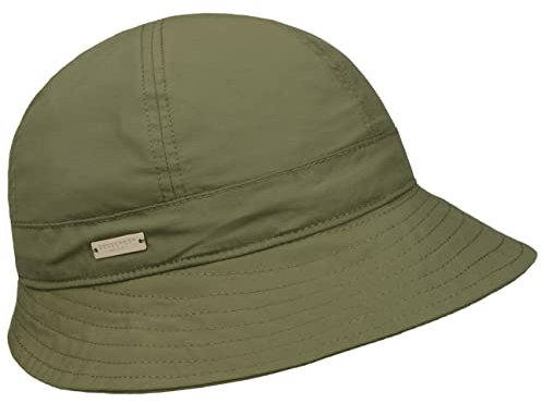 Seeberger Uni Anti-Rain Glockenhut Hut Damenhut Stoffhut Regenhut Outdoorhut Damen - mit Futter Winter Herbst Sommer Frühjahr Frühling-Sommer Herbst-Winter - One Size Oliv