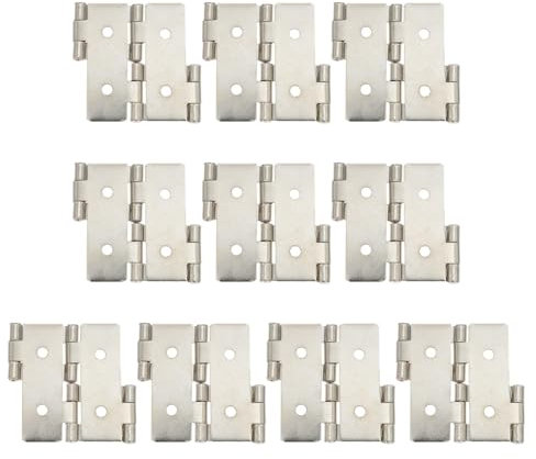 Hemobllo CharnièRes Pliantes En Fer 10pcs, CharnièRes De Porte Et Placard, Style RéTro, 47x45mm, Couleur ArgentéE, Pour Meubles Et Armoires