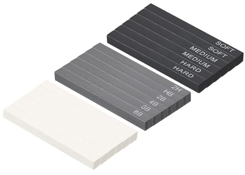 PATIKIL Compressé Charbon Bâtons Ensemble, 3 Type Art Fournitures Croquis Carré Bâton pour Dessin Esquisse Ombrage Peinture, Noir Blanc