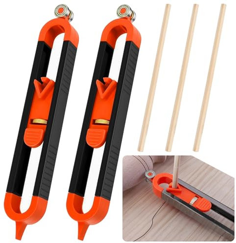 XTUDOU® 2 unidades de calibrador de contornos, calibrador de contorno irregular con 3 lápices con bloqueo, medidor de contorno, herramienta de marcado de perfiles para suelo, alfombra y colocación de