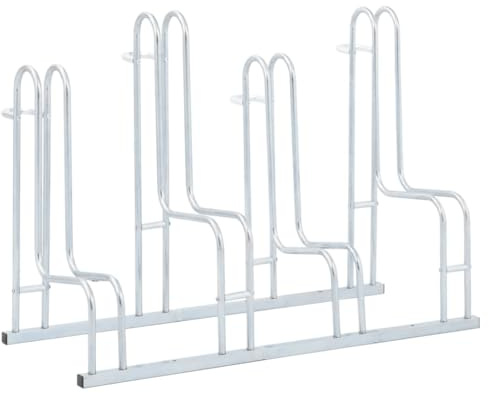 Support de vélo au sol autoportant pour 4 vélos acier galvanisé