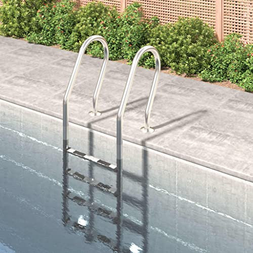 Piscina y spa, accesorios de piscina y spa, escaleras de piscina, escalones y rampas, escalera de piscina de 54 x 38 x 184,5 cm, acero inoxidable 304