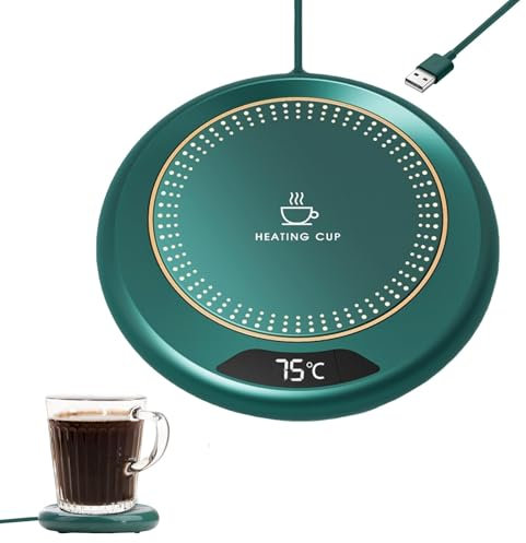 Chauffe-tasse à café réglable avec 3 réglages de température portable alimenté par USB - Arrêt automatique de 8 heures - Contrôle tactile intelligent - Chauffe-café USB pour bureau, maison