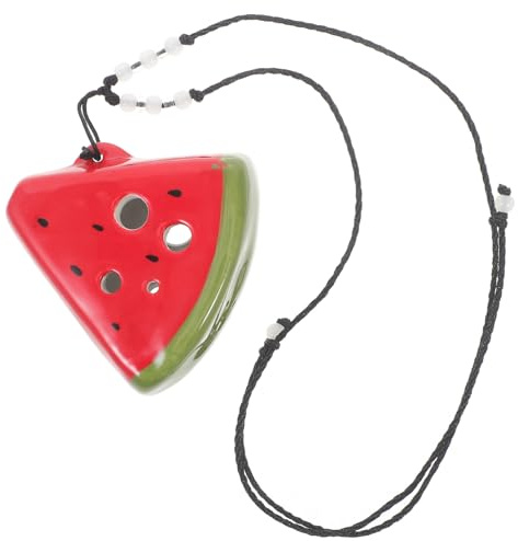 VICASKY Ocarina de Cerámica Fácil de Aprender Diseño de Sandía de 6 Agujeros Color Aleatorio Instrumento Portátil Adecuado para Práctica y Principiantes