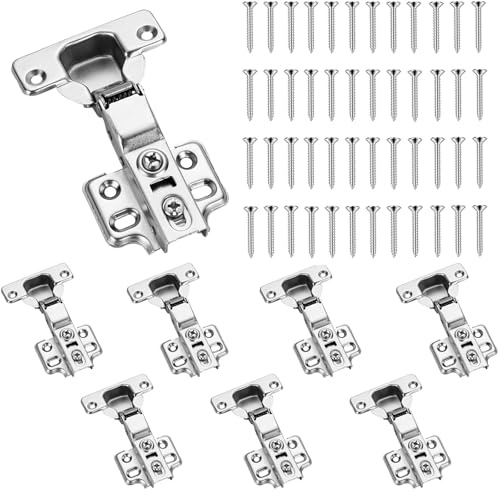Monsully 8Pcs Cerniere a Sovrapposizione Completa 35MM, Cerniere Per Ante Cucina Ammortizzate, Cerniere Del Gabinetto per Armadi Mobili Cassett Porta Cucina
