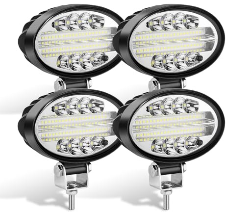 SKYWORLD 4 Pcs Ovalada Faros de Trabajo LED, 5.5 pulgadas 14cm 20W Inundacion spot lámpara trabajo led 12V 24V Focos Tractor Impermeable para Off road Camión Coche ATV SUV 4x4 faros antiniebla