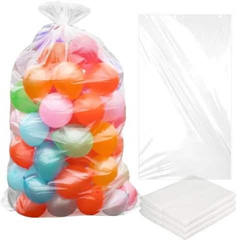 6 Piezas Bolsas Grandes de Transporte de Globos, 150 x 250 cm Bolsa de Almacenamiento de Globosde Plástico Grande, Bolsas de Globo Plegable para Bodas y Fiestas