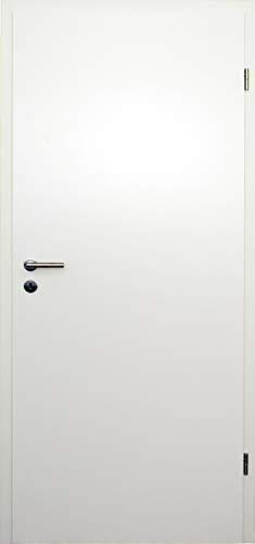 HORI® Zimmertür Komplettset mit Zarge und Türdrücker I Innentür CPL Weiß I Höhe 198,5 cm I Anschlag, Breite und Wandstärke wählbar I DIN rechts I 1985 x 735 x 80 mm