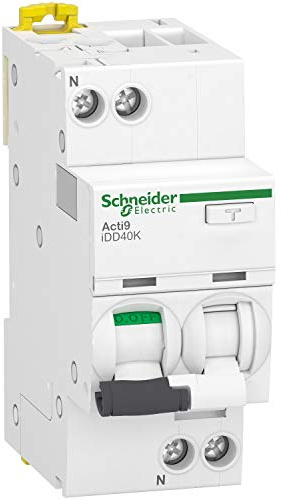 disjoncteur différentiel - idd40k - 1p+n - 16a - courbe c - 300 ma - type ac - 4.5 ka - schneider electric a9dk5616
