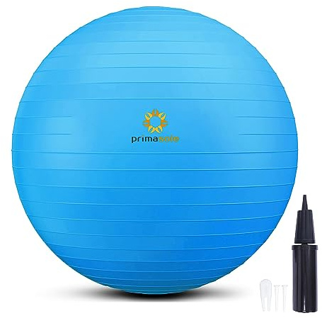 PRIMASOLE Exercise Ball for Balance Stability Fitness Workout Yoga Pilates at Home Office & Gym 65cm Blue