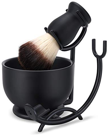 SANWA Grooming Shaving Kit for Men, Strong Straight Razor Stand,Shaving Brush,Stainless Steel Shaving Soap Bowl,For Guaranteed Best Shave of Your Life, Nice Christmas Gift for Dad, boyfriend, Husband