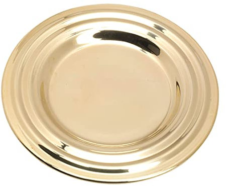 NKlaus piatto per candele con bordo scanalato Ø13 cm ottone oro portacandele piatto decorativo rotondo 10472