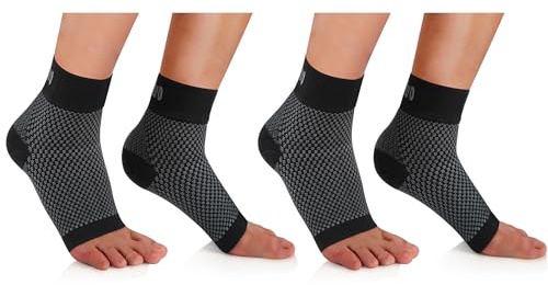 CAMBIVO Tobillera para Esguince 2 Pares, Protector para Fascitis Plantar Mujer y Hombre, Compresión para Torceduras, Tobillos Débiles, Tendinitis de Aquiles y Artritis, Deporte