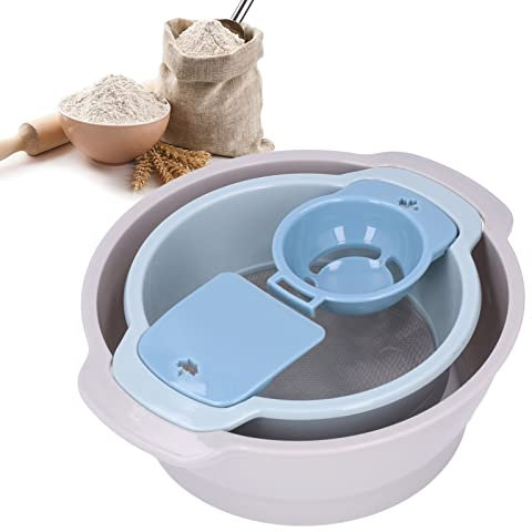 Set di 4 Setaccio per Polline, Setaccio per Farina, Design Impilabile, Vassoio di Rifinitura Leggero con Rete per la Cottura in