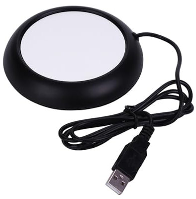 Beufee Scaldatazze, Scaldatazze USB con Grana di Legno Scaldatazze da 5 W Scaldacaffè Portatile Scaldapiatti da tè per Home Office (Nero opaco)