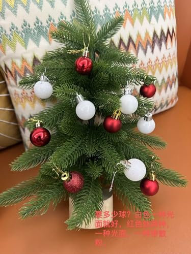 Mini albero di Natale con illuminazione a LED, piccolo albero di Natale da tavolo, decorazione artificiale, 40 cm, PE