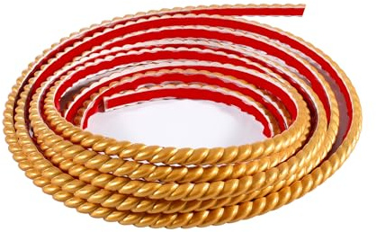 Bordo per carta da parati in PVC dorato, autoadesivo, flessibile modanatura, striscia decorativa per armadi, porte, cornici dello specchio, decorazione per mobili, intonaco, soffitto, parete di sfondo