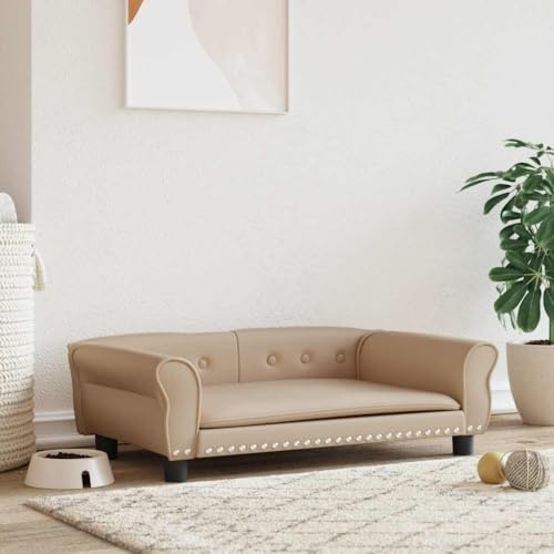 Teenpull Cuccia per cani di piccola taglia, colore marrone cappuccino, 95 x 55 x 30 cm, robusto divano in similpelle, impermeabile, facile da pulire, comodo posto letto per animali domestici