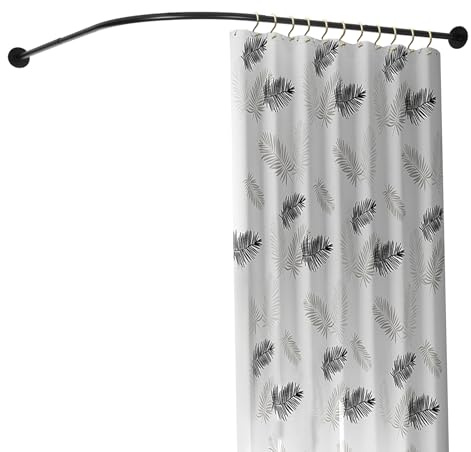 CUMELLIIR Duschvorhangstange Ohne Bohren L Form, Duschstange Ecke Einstellbare Länge, Duschvorhang Halterung Duschstange Für Badewanne, [90-130cm]*[90-130cm]