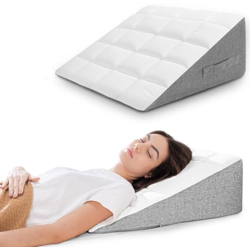 HOMCA Cojín Cuña para Sofá y Cama, Almohada de Lectura, Cojín Inclinado para Elevación de Las Piernas, Cojin Espalda, Funda con Relleno