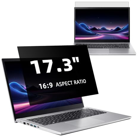 KiimLaa Filtro Privacy per Schermo Laptop 17 pollici 16:9, Protezione Schermo Antiriflesso Anti -Luce Blu per HP/Samsung/Dell/Acer/Lenovo/Ruzava/ASUS, Pellicola Protettiva Rimovibile - 17 