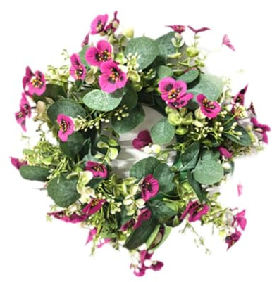 Milageto Wreaths for Front Door, Fake Silk Floral Decorative, Spring Summer Wreath, Faux Floral Door Wreath for Indoor Easter Decor Farmhouse, Wedding, Home Window Wall, Pink Orchid Wreath
