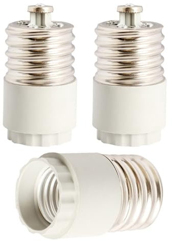 Confezione da 3 adattatori Mogul Goliath E40 a base standard E27, utilizzare questo adattatore per collegare una lampadina E27 a una lampada Mogul Goliath E40