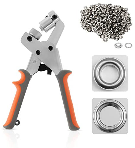 BEAMNOVA - Pinza per foratura, a mano, con 500 occhielli in argento, 10 mm