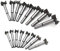 Mengshen Meche Bois Forstner Foret 15-35mm 16PCS, Carbone Acier à haute vitesse Trépan pour bois Scie à poinçonner Dalles en bois Trous de perçage pour aile plate Charnière en carbure cémenté