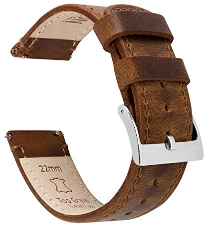 BARTON WATCH BANDS Barton 20mm Leather Watch Band for Men - Premium 20mm Watch Band Leather Design - Elegant 20mm Leather Watch Strap Replacement - Compatible with Most Men's Watches