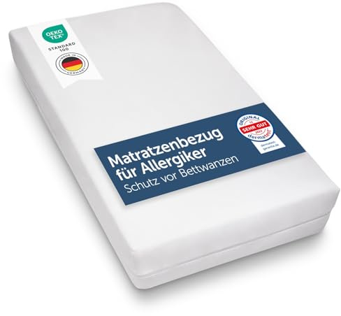 Blumtal® Allergiker Matratzenbezug 100x200 cm für Matratzen bis 20 cm - Oeko-TExzertifizierter Anti Milben Matratzenbezug 100x200 cm - Encasing mit Reißverschluss 100x200/Milbenbezug - 1er Set