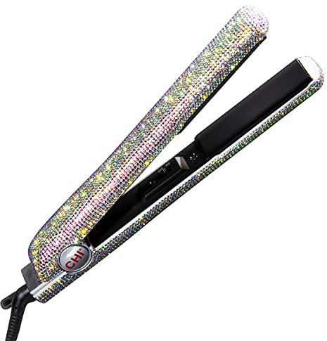 CHI The Sparkler Flat Iron Hair Straightener | Special Edition Ionic Hair Straighteners for Women | Uses Lower Heat for Less Hair Damage | Strengthens and Adds Shine with Lava Minerals & Ions | Silver