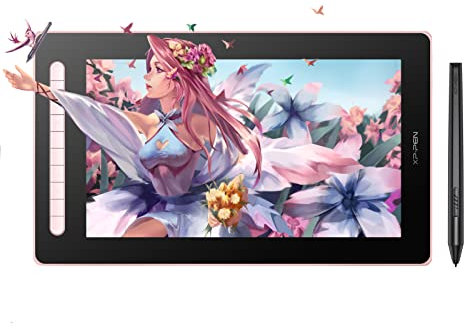 XP-PEN Artist 16 2. Generation Grafiktablett 15,4 Zoll Grafikmonitor, X3 Smart-Chip Stift mit 10 Schnellzugriffstasten, 127% sRGB Farbraum, Drawing Display zum Skizzieren, Zeichnen Rosa