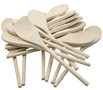 Craftplay Cuillères en bois | Longueur 23,5 cm | Lot de 24 cuillères