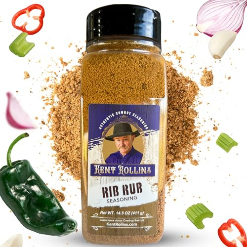 Kent Rollins Rib Rub Seasoning – Sweet BBQ Dry Rub for Ribs & Pork – Brown Sugar Blend for Smoking & Grilling – Gluten Free – 14.5 oz