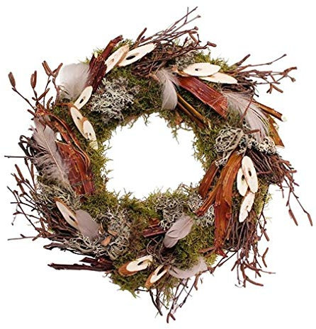 Tischkranz mit Birkenzweigen, Drachenweide und Federn ca. 30cm CreaFlor Home