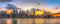 artissimo, Glasbild XXL, 125x50 cm Querformat, AG5421A, Städte: New York Skyline, Bild aus Glas groß, Wanddeko, Wandbild Wohnzimmer modern, Sonnenaufgang, Sonnenuntergang