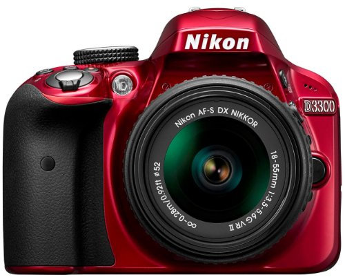 Nikon D3300 Digital SLR Camera (24.2 MP, 3 inch LCD) - Red (Renewed)