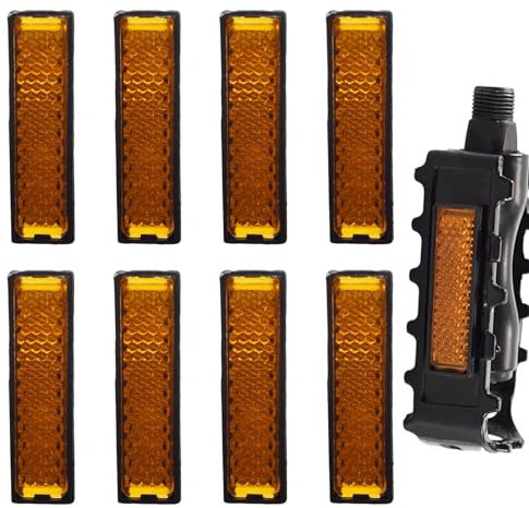 Kuxiptin Pedalreflektoren, Fahrradpedalreflektor - Fahrradpedal-Reflexfolien,Fahrrad-Rad-Speichen-Reflektor, 8 Stück Fahrrad-Pedal-Reflektor, Fahrrad-Fußpedal-Reflektor für Nachtradfahren