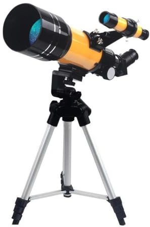 Bärbart monokulärt astronomiskt teleskop, bärbara nybörjarteleskop, 70 mm bländare och 300 mm brännvidd, 150 x förstoring, med justerbart stativ