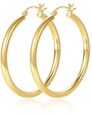 RANKEEF Grandes Creole Or Femme, CréOles Placage Or 14 Carats, HypoallergéNiques, Boucle D'Oreille Femme Légères Créoles Grandes