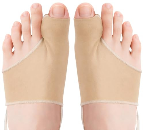 SURFOU Chaussettes séparateurs d'orteils avec coussinets en gel doux – 2 pièces, respirantes et confortables pour l'avant-pied et les doigts, unisexe, taille 35-45, couleur chair