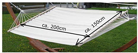 ALEOS. Doppelhängematte 150x200cm BEIGE aus Baumwolle von AS-S