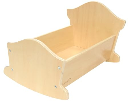 Environments Wooden Doll Cradle Play Furniture for Toddlers, Natural Finish, Fits up-to 22-Inch Doll, Educational Toy, Pretend Play