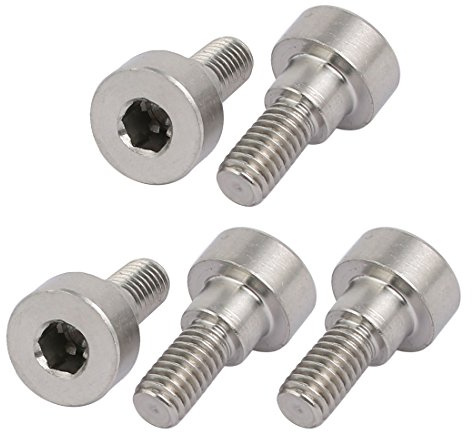Sourcingmap 304 Stainless Steel Hex Socket Shoulder Bolt 8mm Shoulder Dia 5mm Shoulder Length M6 Thread 5pcs