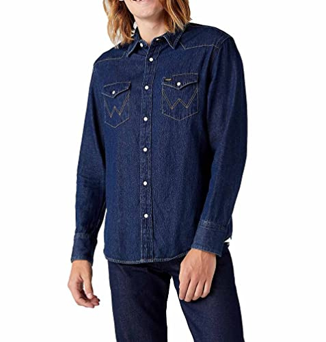 Wrangler Icons 27MW, Camicia in Jeans, Uomo, 1 Year 924, L