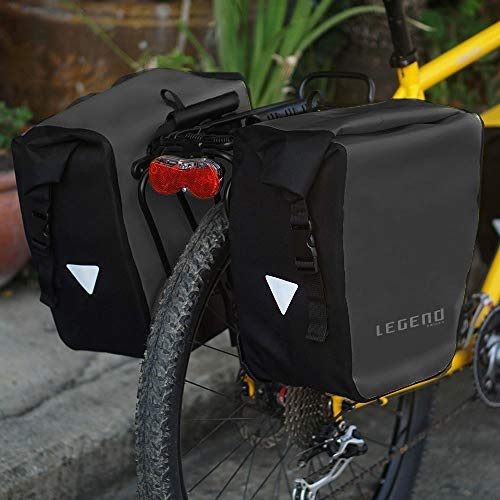 LEGEND EBIKES Alforja Bicicleta Impermeable con Cubierta Superior Enrollable para Proteger Tus Pertenencias del Agua y del Polvo, Bolsa Trasera Soporte Alforja Bicicleta, Maleta Bicicleta Sujeción