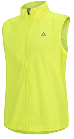 Airtracks Herren Fahrradweste Laufweste Pro Line Radweste Leichte Wind Weste Reflektierend Winddicht Ärmellos Windstopper Atmungsaktiv S M L Xl XXl 3XL 4XL - neon - L