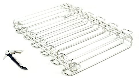 Hostelnovo - Lot de 2 crochets de verres pour plafond et mur - Support pour verres à vin suspendus idéal pour bar ou restaurant en acier inoxydable 18/8