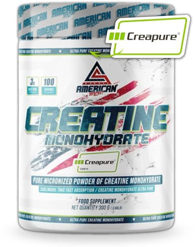 As American Suplement | Creatine Monohydrate Creapure | Améliore les Performances Physiques | Augmente la Masse Musculaire, la Force et l’Energie | Goût Neutre (300 gr/Creapure)